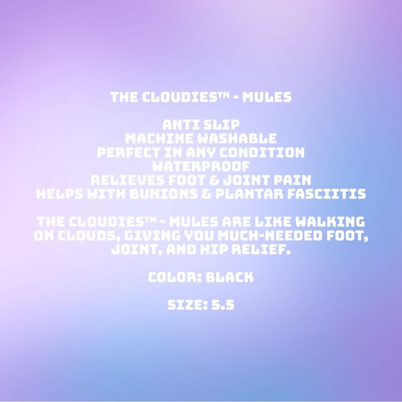 NEW ☁️ THE CLOUDIES™ MULES cloud slippers / sandals in black. Size 5.5 - Picture 5 of 6